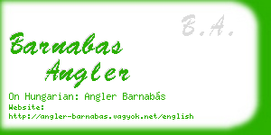 barnabas angler business card